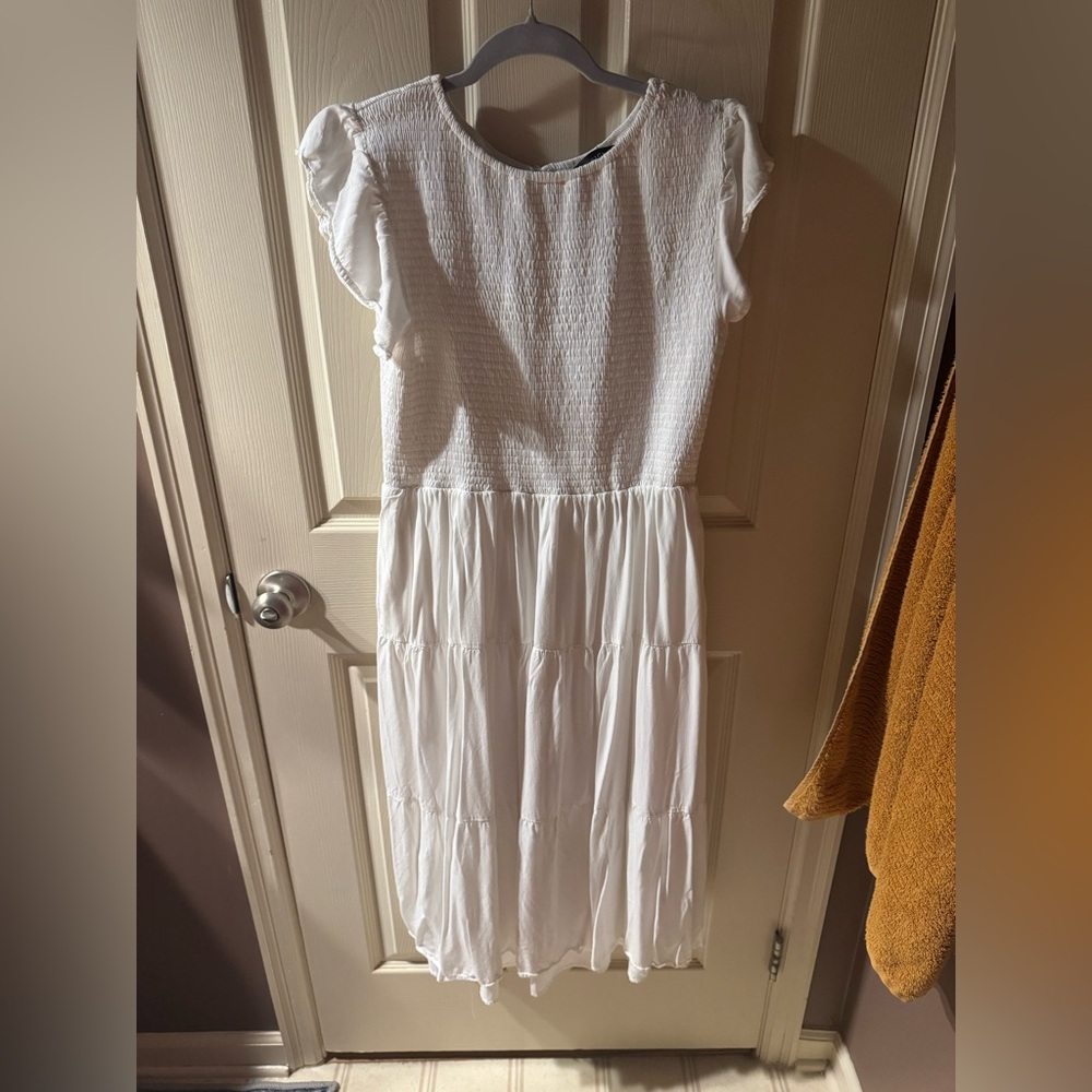 White midi dress